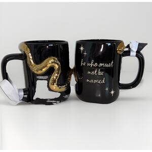 Rae Dunn Harry Potter Mug He Who Must Not Be Named Gold Snake Voldermort NEW